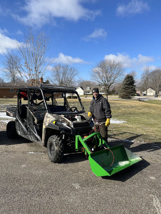 Little Buck Loader, LLC – Z Buck Front‑End Loader | Bucket Size 48"–48.5" | Horsepower 15–25 HP | For Zero Turn Mowers, ATV/UTVs