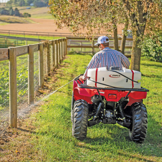 Fimco Deluxe Manifold Spot Sprayer with Spray Gun | Tank Capacity 15-Gallon | 31" L × 14" W × 14" H | Spray Gun 18" | For ATVs