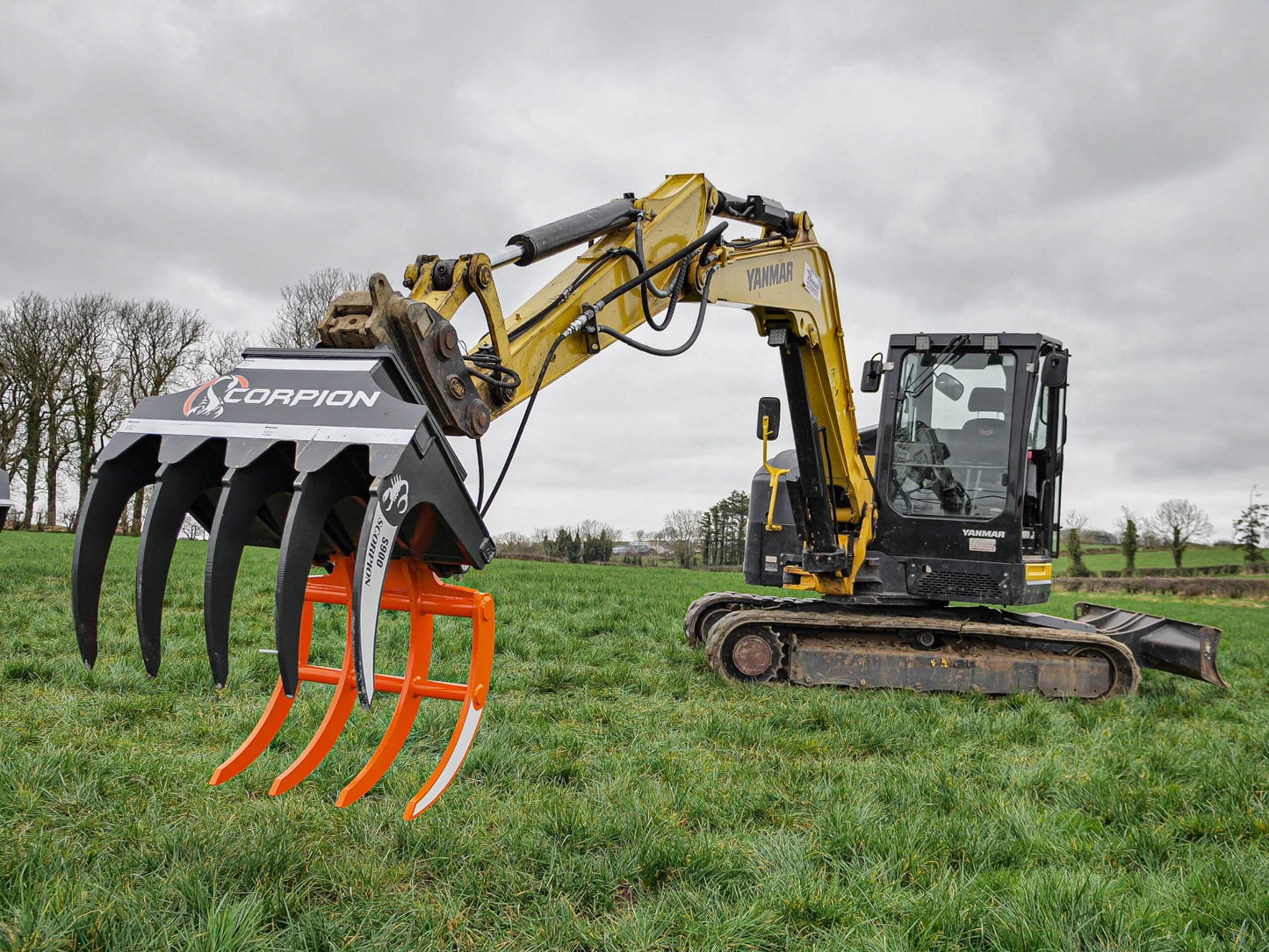 MDE MACHINERY 26.4" TO 75" SCORPION EXCAVATOR GRAPPLE 100% SWEDISH HARDOX STEEL WITH MOUNT & PINS FOR EXCAVATOR