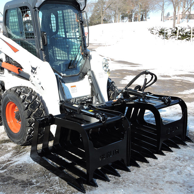 Brown Root Rake Grapple ( Extreme Duty ) | Model BRRGXSS Series | Width 74",80" & 86" | Hydraulic Flow Range 20–35 GPM | For Skid Steer