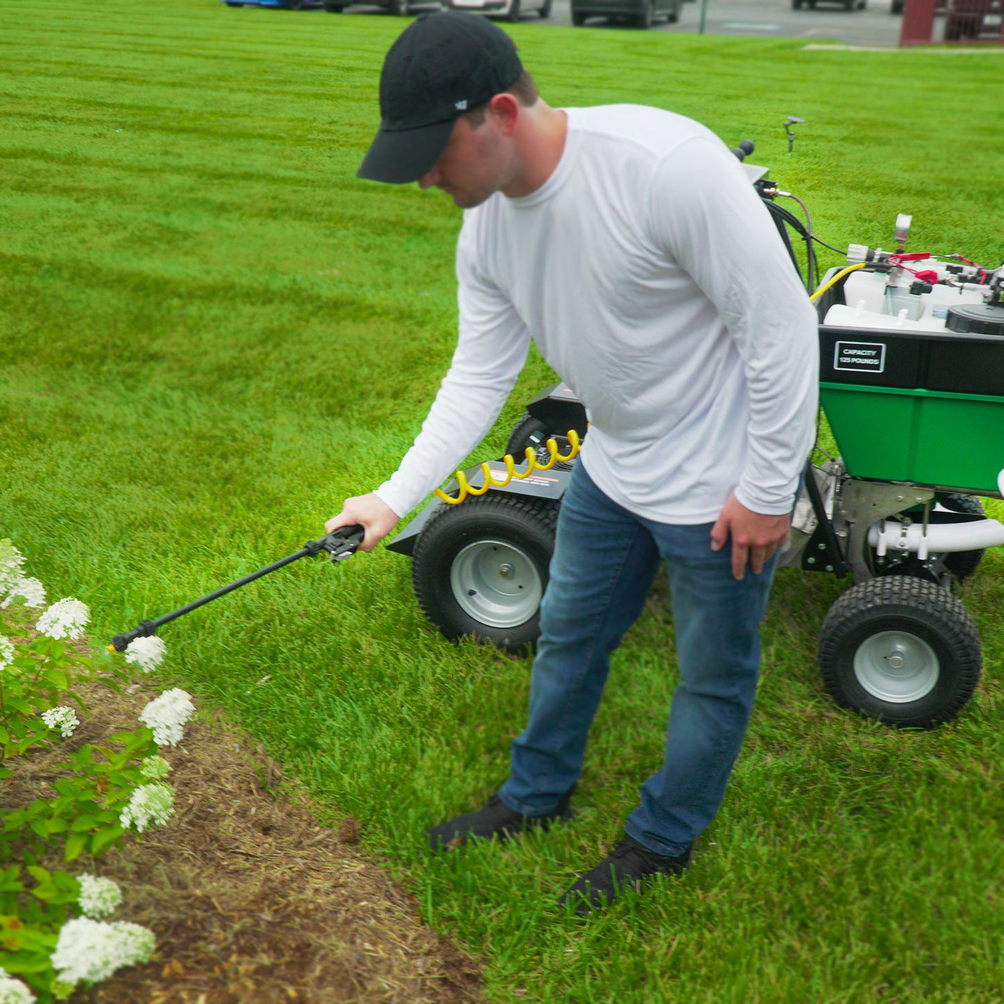 Spyker Drop-In Boom Sprayer | Model SPYDSB-9G | 62" Boom | 80" Spray Width | 9-Gallon Tank | Up to 30,000 Sq Ft Coverage | For Spyker S100 & Lesco Ride-On Spreaders
