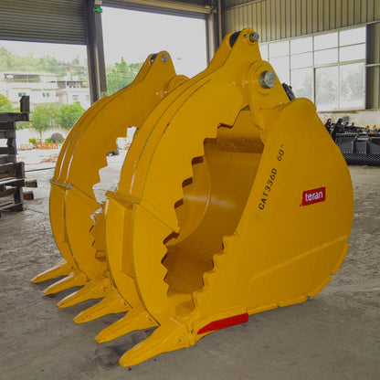 Teran Double Thumb Hydraulic Excavator Bucket | Model BKT-336D | Bucket Width 60" inches | For Excavators