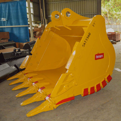 Teran Heavy-Duty Excavator Bucket | Model BKT-336D HD | 18" to 72" Inch Digging | Capacity 0.41 to 2.0 Cubic Meters | For Excavators