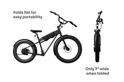 JackRabbit | Micro Electric Bike | Model MG Renegade | Lightweight Micro Hauler | 20” & 24” Off-Road Tires | 749W Cargo Motor | 48+ Mile Range | For Urban Commutes, Off-Road, Utility Hauling