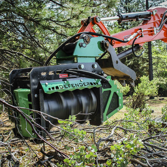 Brush-Hound Forestry Defender Mulcher | Model FX-26  | Cutting Width 26" inches | Hydraulic Flow Range 15-35 GPM | For Excavator