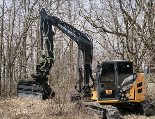 Werk-Brau BrushHound Flail Shredder | Model 30EX–50EX-HD | Width 30–50" | 4–20 Tons | For Mini Excavator, Excavator & Backhoe