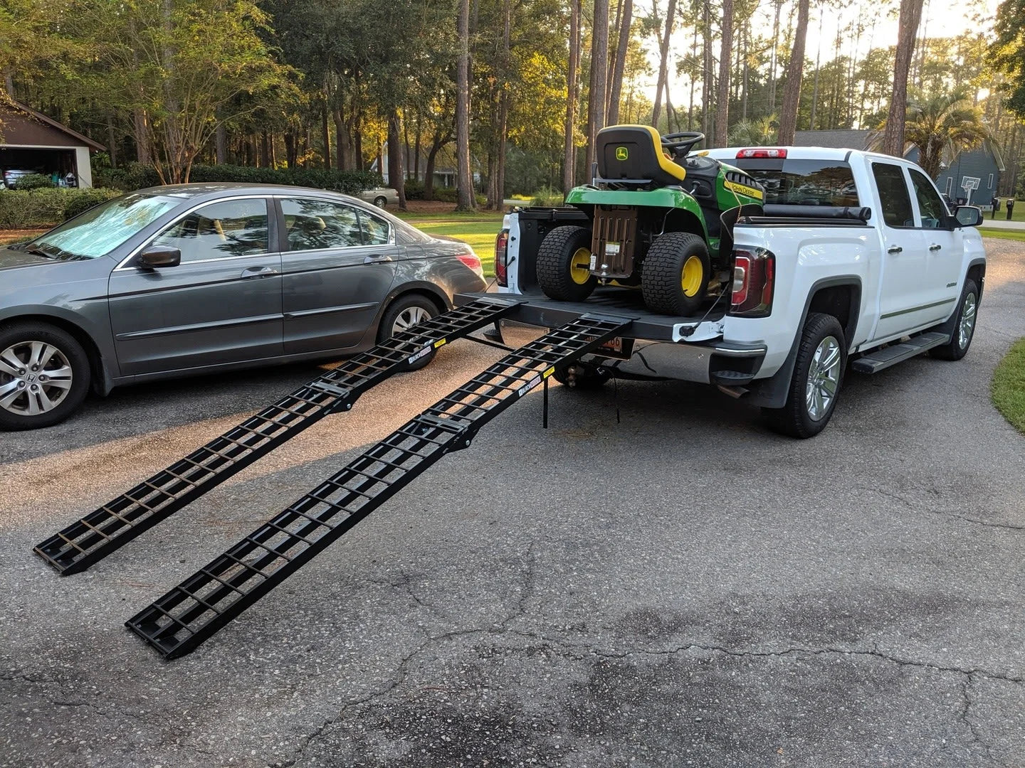 Black Widow Arched Folding Dual Runner ATV Ramps | Model BW-10812-2 | Size 9 ft x 11.25 in | Capacity 1,200 lb | Horsepower 20 To 60 HP | For ATV, Truck & Trailer Loading