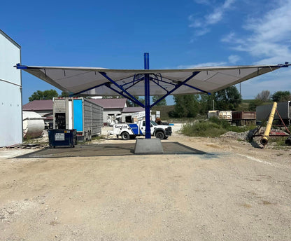 Global Equipment Apache Mohr Agricultural Shades | 17' & 34' | Steel Frame | UV‑Resistant Fabric | For Livestock, Crops & Equipment