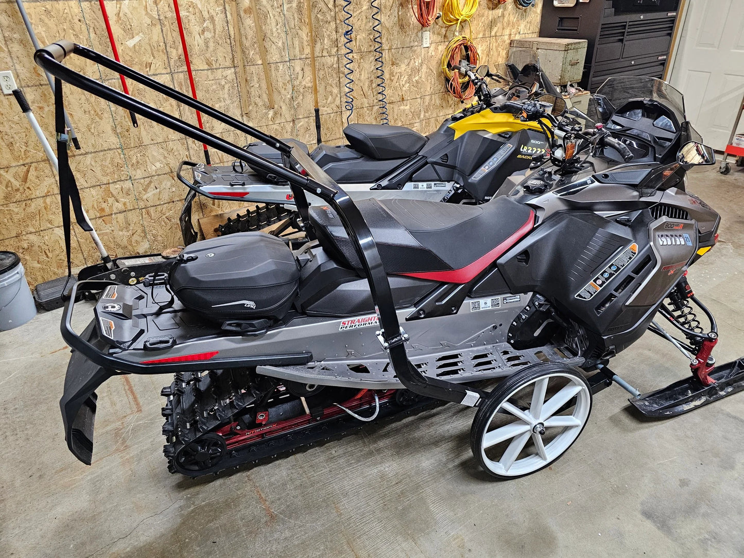 Black Widow Black Ice Snowmobile Shop Dolly | Model SNO-1509 | Width 52.25" | Capacity 750 lb | For Snowmobile Moving & Garage Positioning