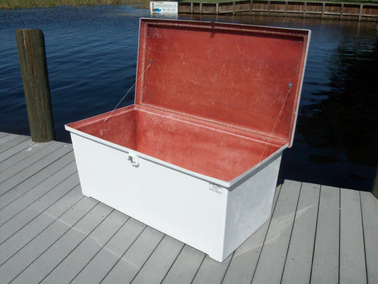 RIO MARINE CUSTOMS | Sea Line Dock Box | Model SLDB50 | 51" W x 27" H x 24" D | Lightweight Build | Affordable Marine Storage Solution