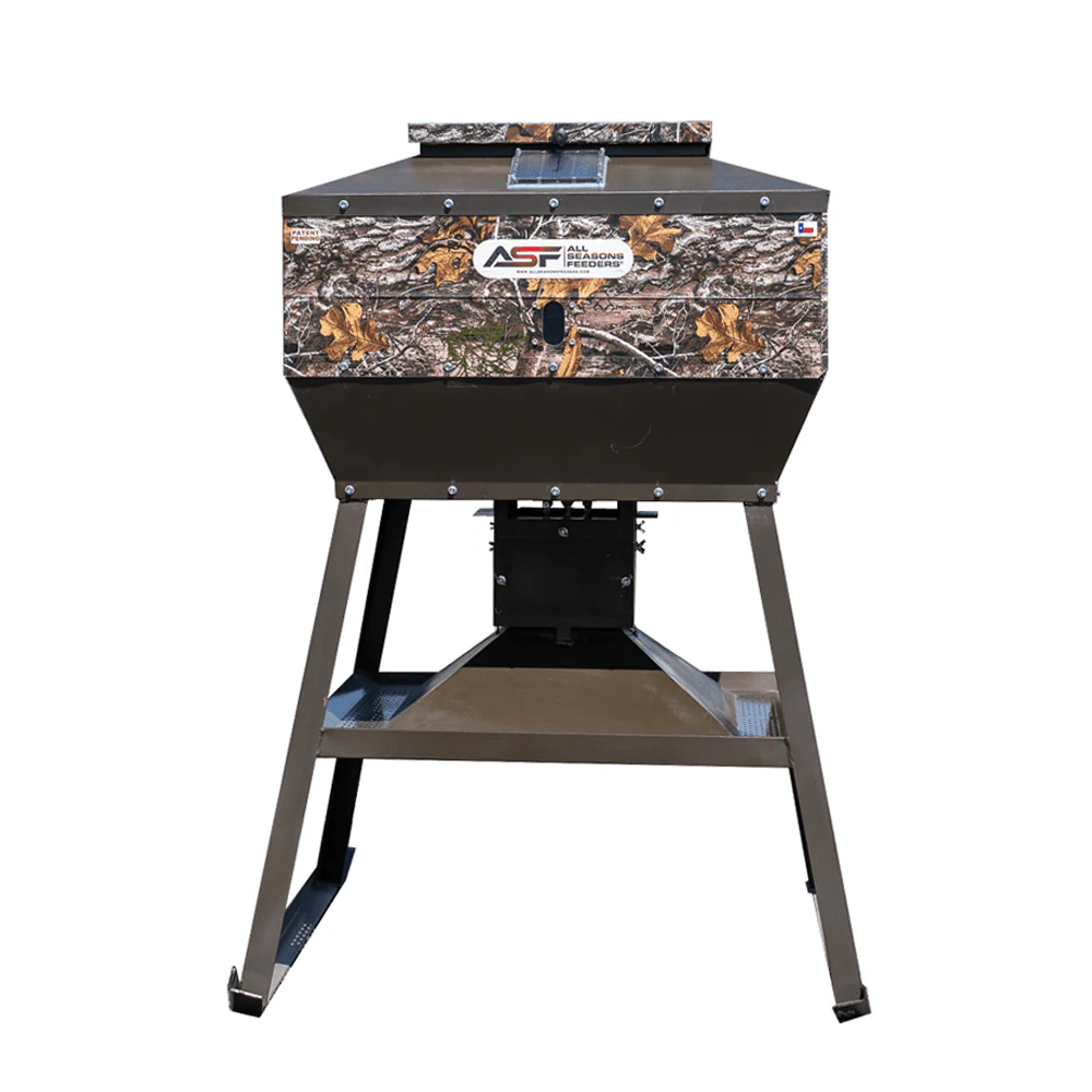 ASF Corn Pro Realtree Camo Deer Feeder | Width 42" inches | Height 60" & 74" inches | Capacity 600 & 1,000 Lbs