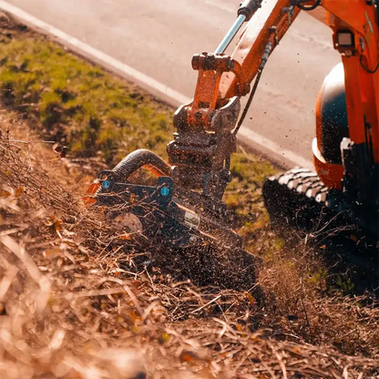 Solesbee's Mulcher | Mulcher Model TC2-120 | Max Cutting Capacity 14" inches | Hydraulic Flow 80-120 LPM | Machine Weight 4-9 Tons | For Medium Excavators