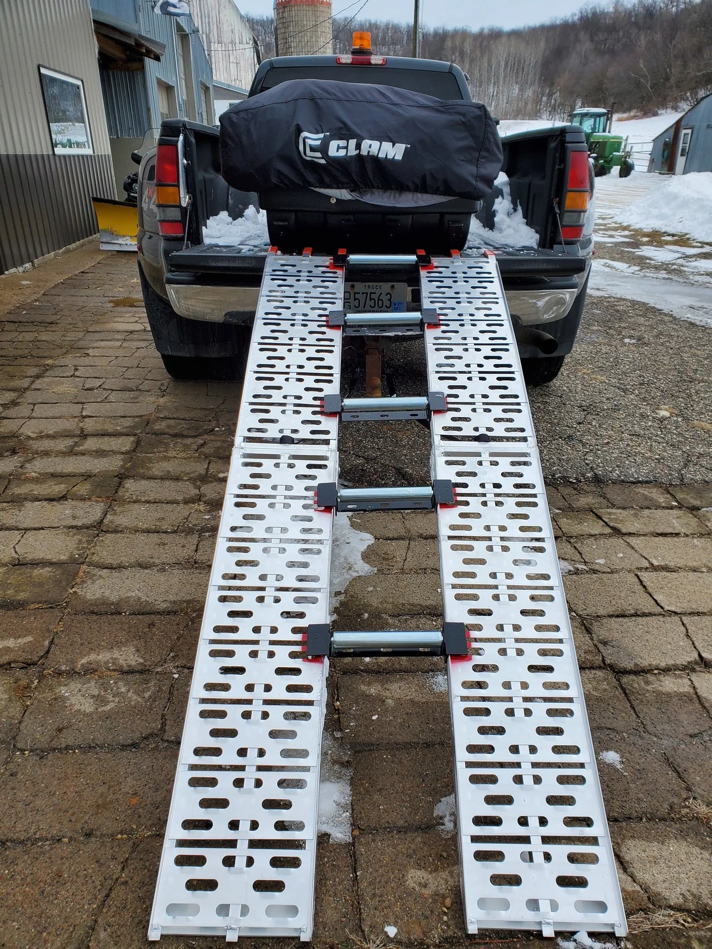 Black Widow Arched Folding Dual Runner ATV Ramps | Model AFP-9012-2 | Size 7'6" Length x 11.1" Width | Capacity 1,500 lb. | Horsepower 4 To 90+ HP | For ATV & UTV Loading