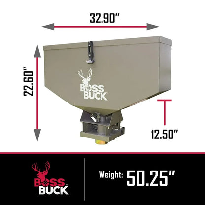 Boss Buck™ | ATV Broadcast Seeder/Spreader | Model BB-1.80 | Capacity 80 lb | 12V Power | Horsepower 15 To 50 HP | For ATV & UTV