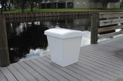 RIO MARINE CUSTOMS | Fiberglass Trash Can | Model RWTR32 | 28" W x 28" D x 35" H | UV Gelcoat Finish | For Home & Marinas