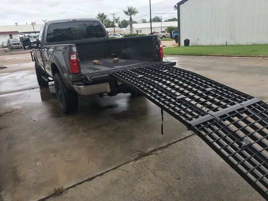 Black Widow Heavy-Duty Folding Arched Motorcycle Ramp | Models BW-12040-HD & BW-14440-HD | Size 40" Wide | Capacity 1,500 lb | For Street, Touring & Cruiser Motorcycles