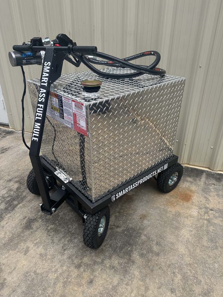Smart Ass Fuel Mule Flatlander | 70 Gallon | Width 30" | Motor 750W | Motorized Electric Gas Caddy