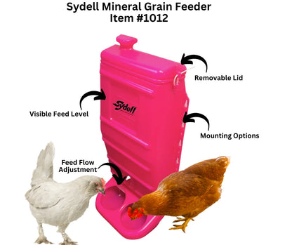 Sydell Pink Poly Mineral & Grain Feeder | #1012 | Capacity 25 lb | For Sheep, Goats & Small Livestock