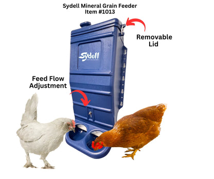 Sydell Blue Poly Mineral & Grain Feeder | #1013C / #1013 | 25 lb Capacity | For Sheep & Goat