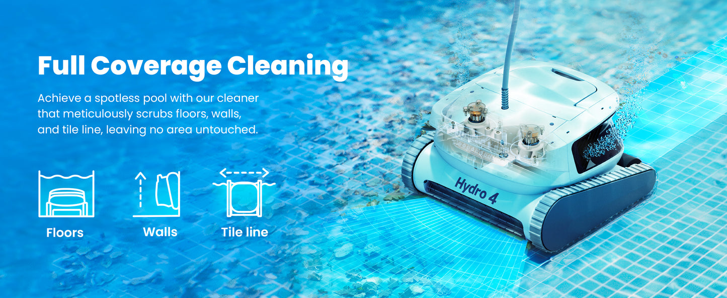 Chasing Cleaner Hydro 4 Corded Robotic Pool Cleaner | Pool Size 1,614 Sq.ft | Flow Rate 320 L/min