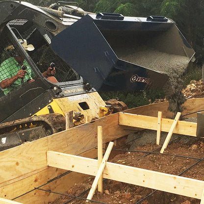 Virnig Concrete Bucket | Models CB500 & CB750 | Widths 63.5" To 82.5" | Hydraulic Flow 15 To 25 GPM | For Skid Steer