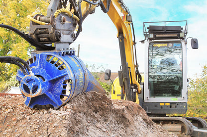 Auger Torque Cone Crusher Bucket With Rotating Cone For Excavator / Backhoe & Skid-Steer