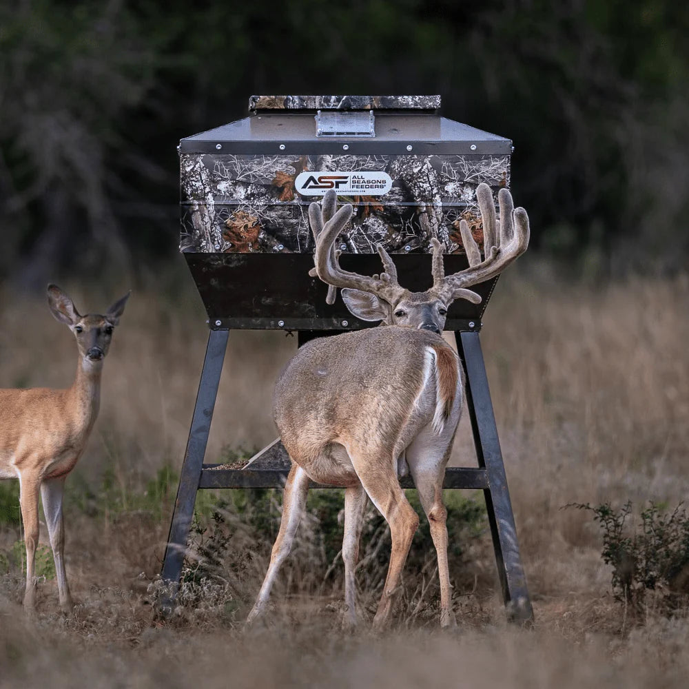 ASF Corn Pro Realtree Camo Deer Feeder | Width 42" inches | Height 60" & 74" inches | Capacity 600 & 1,000 Lbs