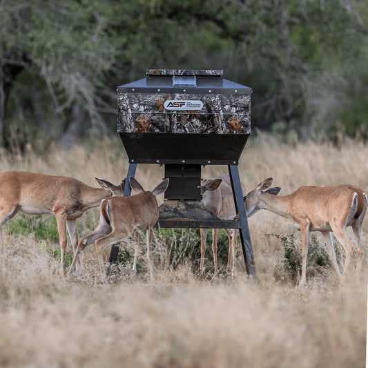 ASF Corn Pro Realtree Camo Deer Feeder | Width 42" inches | Height 60" & 74" inches | Capacity 600 & 1,000 Lbs