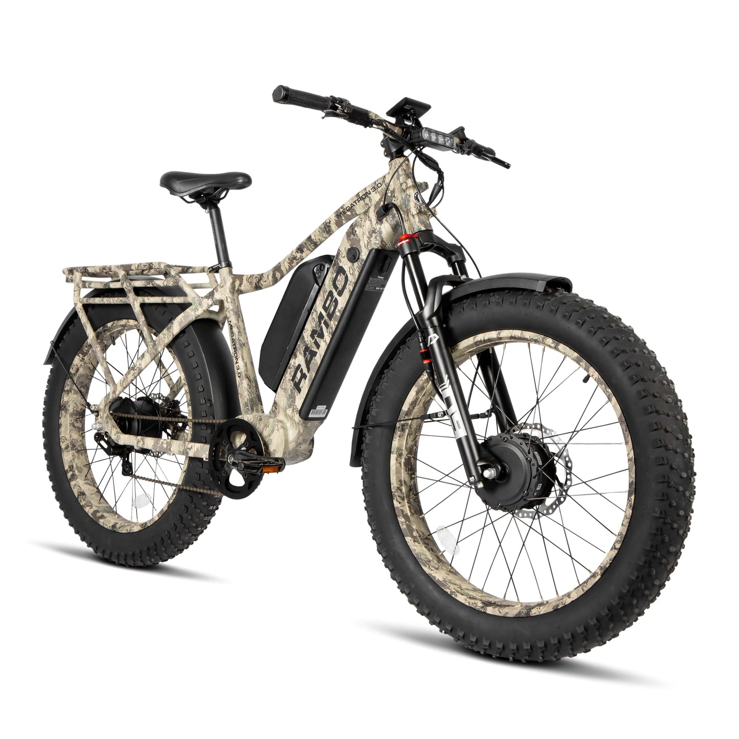 Rambo | E-Bike | Model Megatron 4.0 AWD | Dual 1000W Bafang Hub Motors | 48V 20Ah LG Battery | Up to 110 Miles Range | Speed Up-To 36 MPH