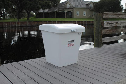 CM Marine Trash Container | Model TR40‑D | 40‑Gallon Capacity | TIG‑Welded Marine Aluminum | Universal Dock & Marina