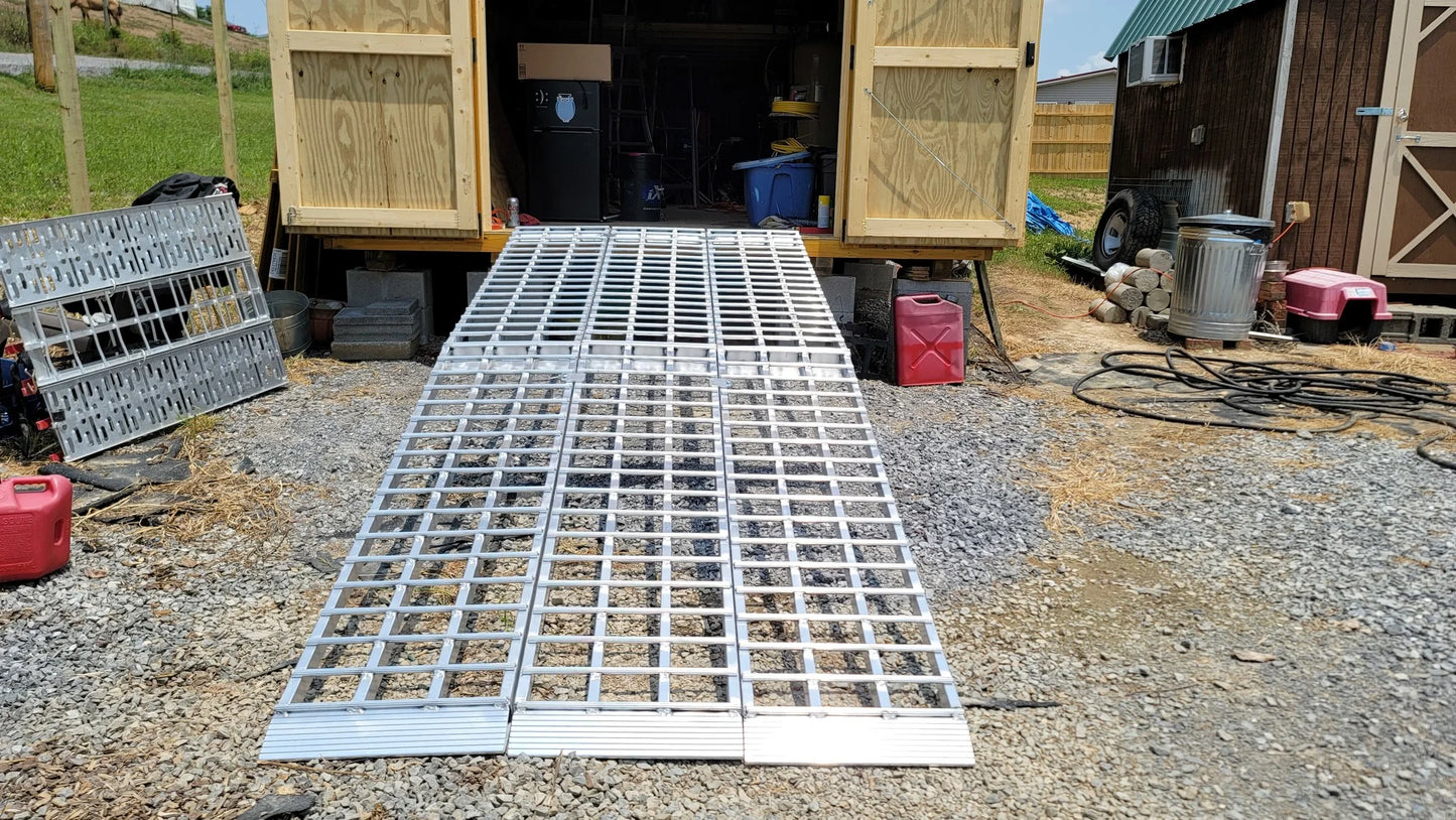 Black Widow Big Boy Extra-Wide 3-Piece Arched Folding Ramp | Models MF3-12057 & MF3-14457 | 57" Wide | Capacity 3,000 To 3,750 lb | For Motorcycles & Trikes