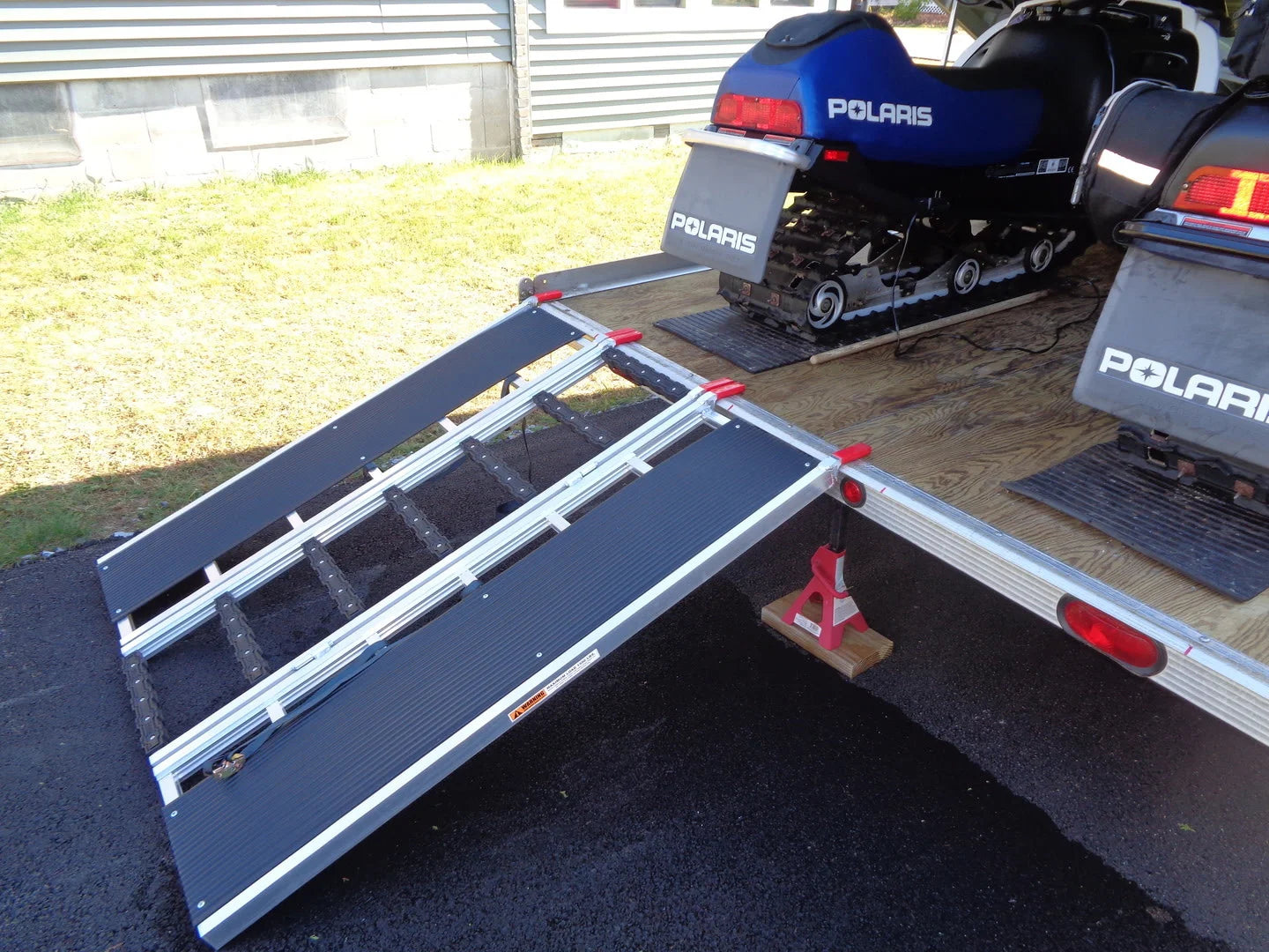 Black Widow Black Ice Folding Snowmobile Trailer Ramp | Models SNO-6054-HDXW | Size 54" Wide | Capacity 1,500 lb | For Snowmobile Trailer Loading