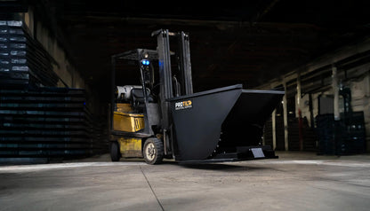ProTilt Self-Dumping & Bump Release Hopper | Standard Duty | Volume Capacity 0.25 - 3.00 cu yd | Width 30" - 68" | For Fork Lifts
