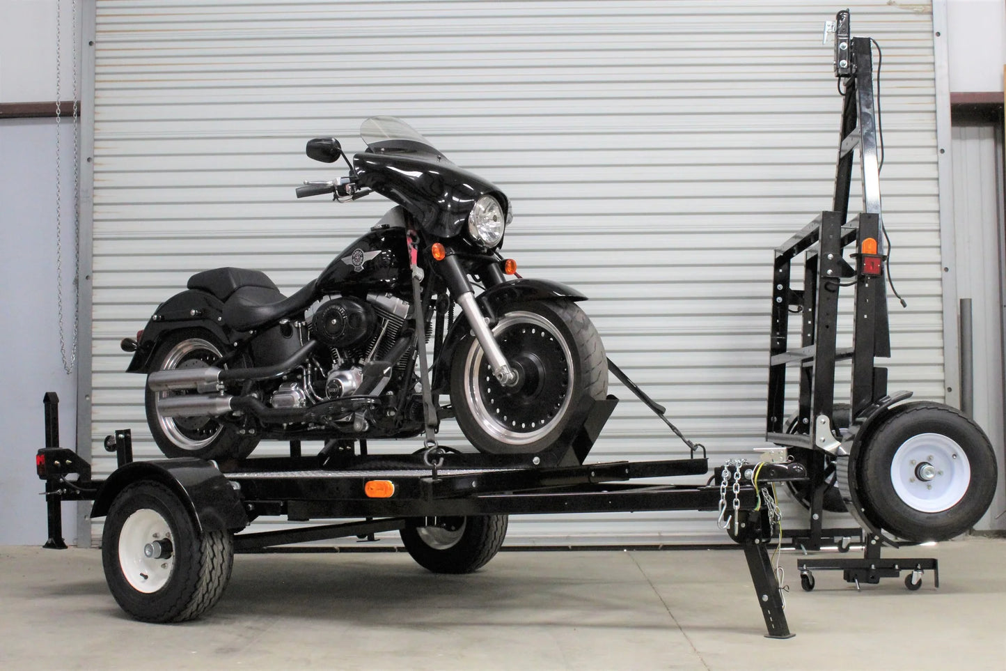 Black Widow Folding Motorcycle Trailer Ramp | Model TF-6050-1500A | Size 49-1/8" Wide | Capacity 1,500 lb | Horsepower 4 To 90+ HP | For Trailers & Truck Beds