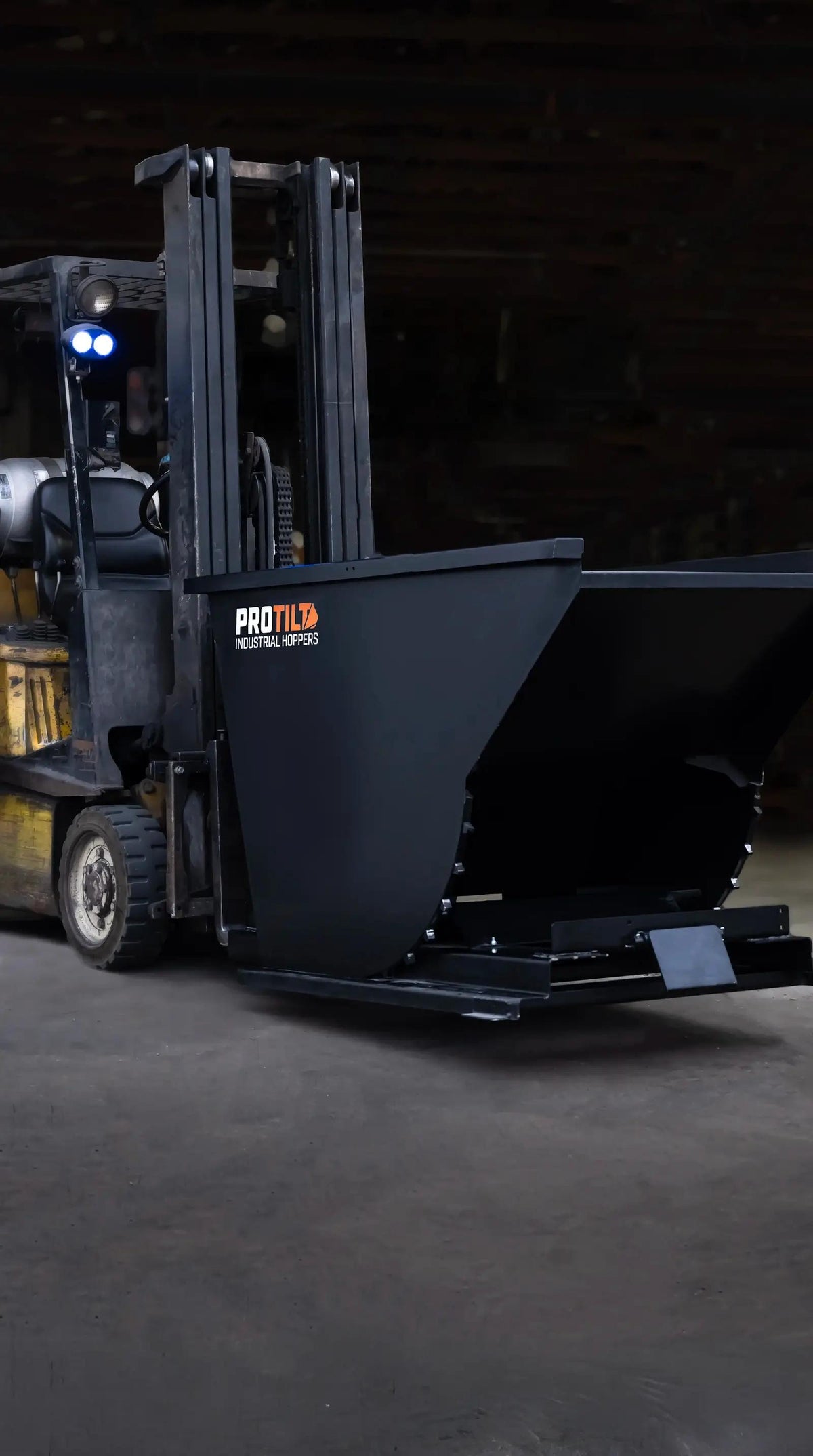 ProTilt Self-Dumping & Bump Release Hopper | Standard Duty | Volume Capacity 0.25 - 3.00 cu yd | Width 30" - 68" | For Fork Lifts