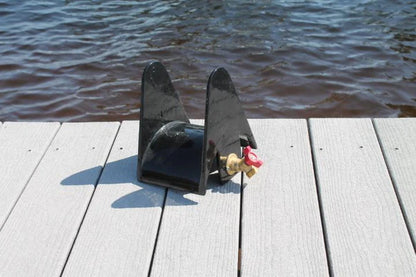 RIO MARINE CUSTOMS | Aluminum Hose Holder with Spigot | Model HH-SPG-WHT | 9" W x 11" H | 100' Capacity | Universal Dock