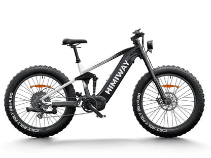 Himiway | Electric Bike | Model D7 Pro Mountain | 1000 W Mid-Drive Motor (1.34 HP) | 26 x 4.0” Fat Tires | 60 To 80 Mile Range | 400 lb Payload | 160 Nm Torque | For Extreme Trail & Backcountry Riding