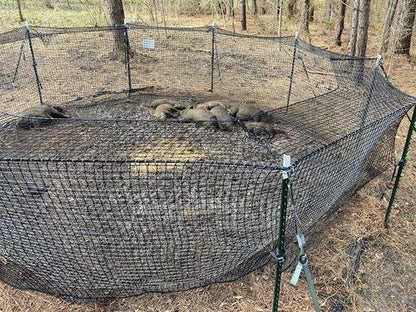 Pig Brig Portable Multi-Catch Wild Hog Trap | Size 20' | Double-Wall Hog Trap Net | Multi-Catch Wild Boar Control