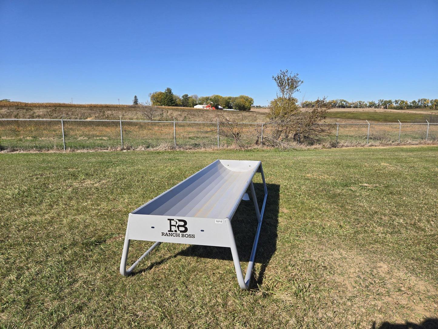 Global Equipment Ranch Boss 10' Bunk Feeder | Models 4‑Leg & Skid | Length 10' | For Livestock Feeding
