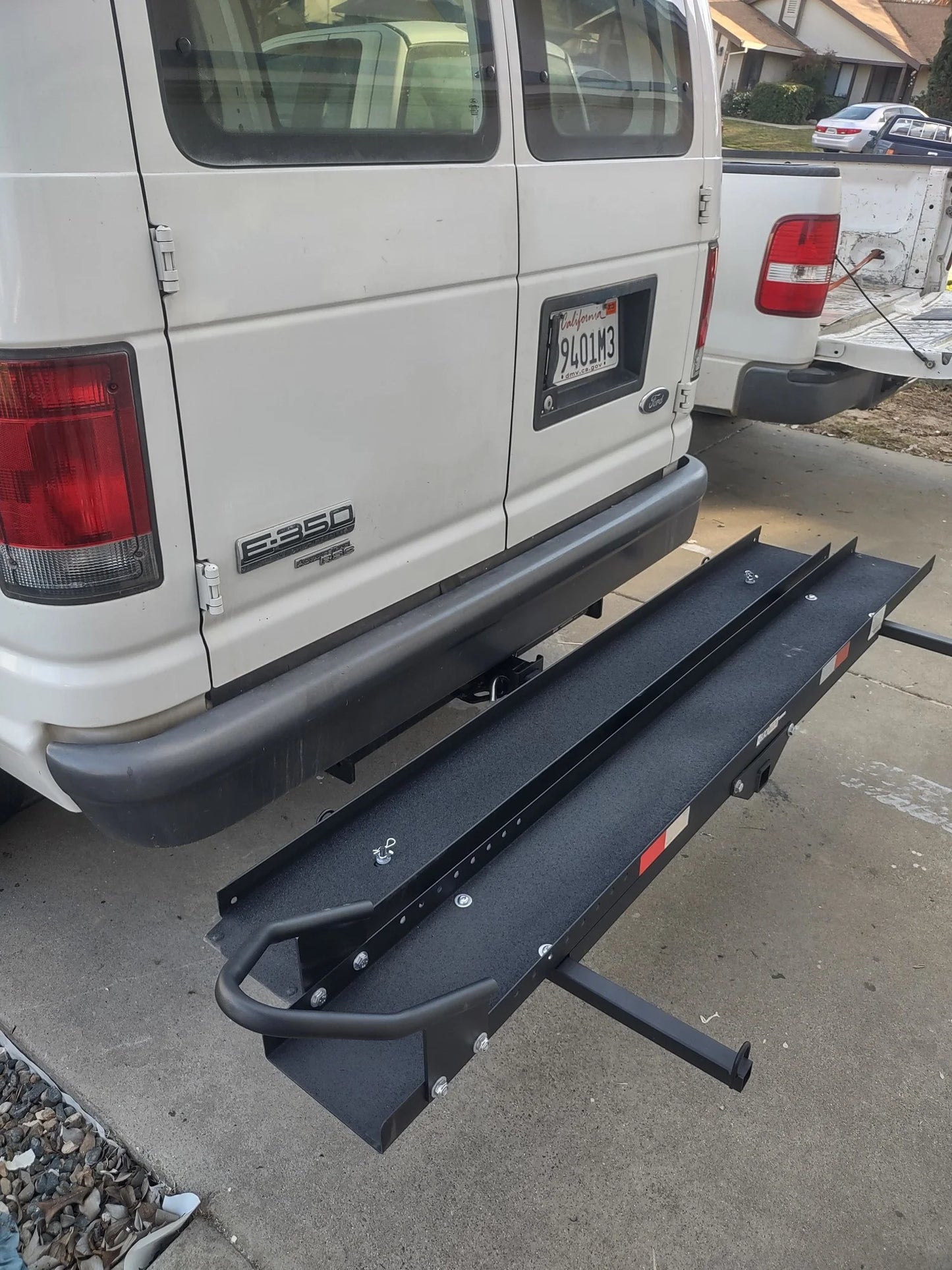 Black Widow Heavy Duty Motorcycle Carrier | Model MCC-600 | Track Size 79" x 7.75" | Capacity 600 lb | For Class III & IV Hitches