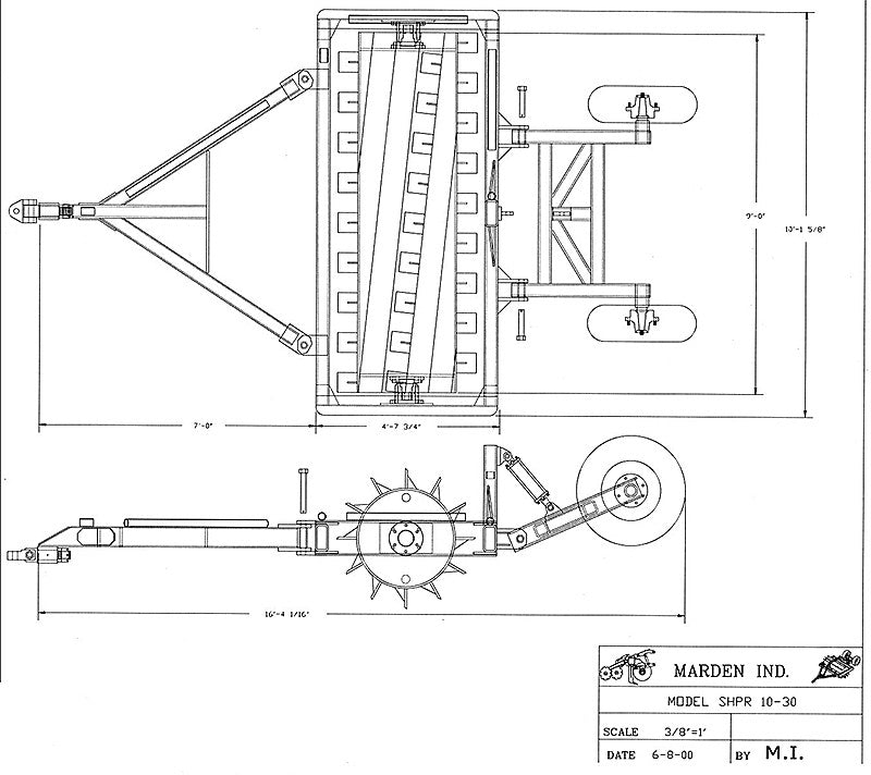 Marden Industries Drum Chopper | Model B842GK | Various Widths | 20–50 GPM | 100–200 HP | For Tractor, Skidder, Loader & Forestry Carriers