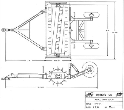 Marden Industries Drum Chopper | Model B842GK | Various Widths | 20–50 GPM | 100–200 HP | For Tractor, Skidder, Loader & Forestry Carriers