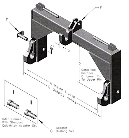 WORKSAVER QUICK HITCH 3PT HITCH FOR TRACTOR