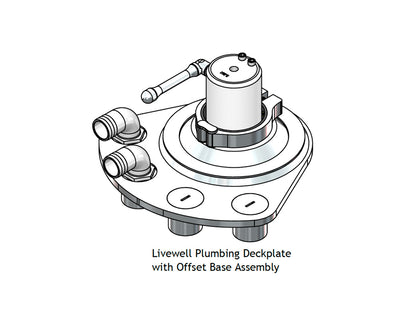 Wicked Well Livewell Plumbing Deckplate | Double Hookup | 1.5" NPS Ports | 0.5" Plate | For Marine Livewell & Release Marine Launcher