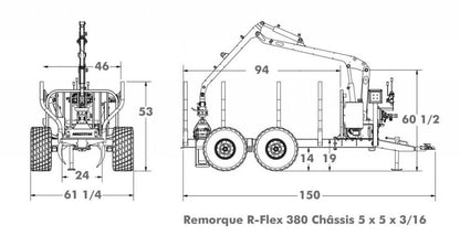 Anderson Log Loader | Model M-140 | Maximum Grapple Opening 48" inches | Arm Extension 4.2 m