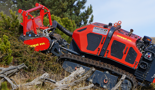 Seppi Forestry Mulcher / Flail Mower W/Knives & Carbides RC Remote Control Carrier | Model MAX50/CL125RC | 49"-61" Working Width | 30-80Hp | For Skid Steers