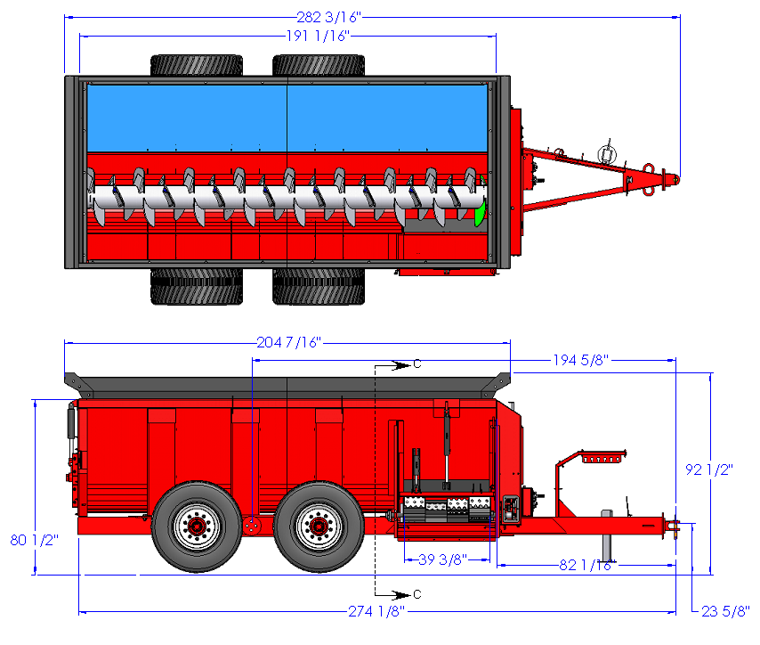 Woody Equipment Semi-Liquid Manure Spreader | Loading Capacity 2500 Gallon | Pull Type | 100 HP + | For Tractors