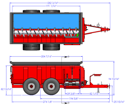 Woody Equipment Semi-Liquid Manure Spreader | Loading Capacity 2500 Gallon | Pull Type | 100 HP + | For Tractors