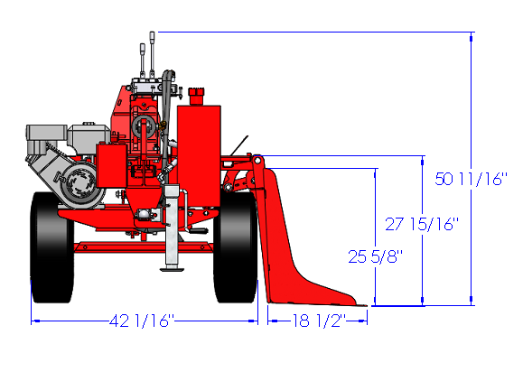 Woody Equipment 4-Way Wedge Standalone Log Splitter | Standard Series | Split Horizontally | 9 HP Honda Power