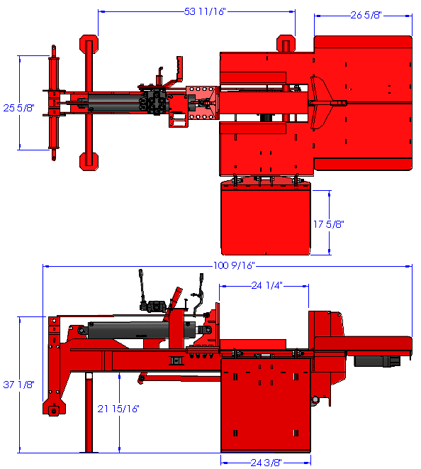 Woody Equipment Log Splitter 3 Point | Split Horizontally & Vertically | 20 Ton | Hydraulic Knife | Powered w/ Tractor Oil